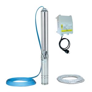 Pompe 4SDPM 4-7 E20 CO Mono Calpeda, 4" immergée inox pour forages, avec coffret de démarrage