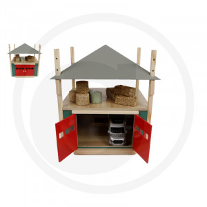 Abri pour tracteur gris / rouge Kids Globe