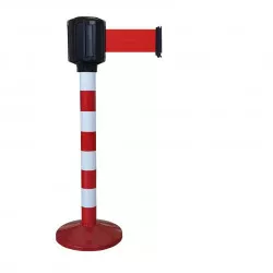 Poteau rouge-blanc Viso RX1100 - boitier étanche sangle rouge - 10 m x 100 mm