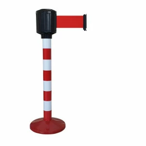 Poteau rouge-blanc Viso RX1100 - boitier étanche sangle rouge - 10 m x 100 mm