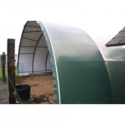Bâche vert/blanc 250µ, dim. 6,5 x 35 m