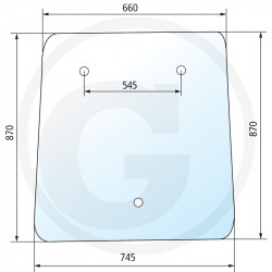 Vitre latéral teinte claire dim. 660 x 870 x 745 x 870 mm Granit