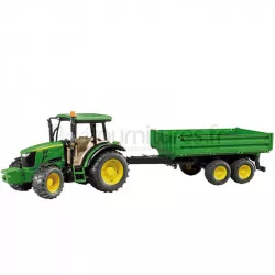 Tracteur avec remorque à ridelles John Deere 5115M Bruder