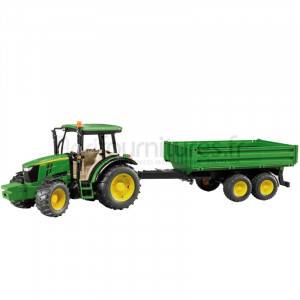 Tracteur avec remorque à ridelles John Deere 5115M Bruder