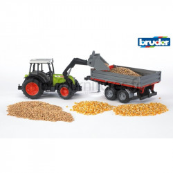 Tracteur avec chargeur frontal et remorque à ridelles Claas Nectis 267 F Bruder