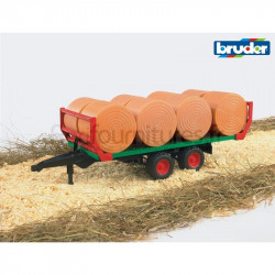 Remorque de transport de balles avec 8 balles rondes Bruder