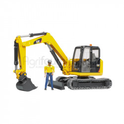 Mini-pelle avec ouvrier Caterpillar Bruder