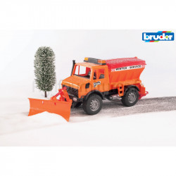 Service voirie et lame de déneigement MB Unimog Bruder