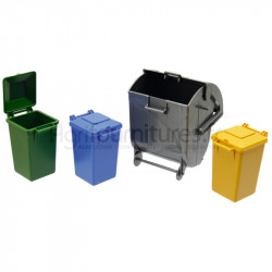 Jeu de poubelles : 3 petites et 1 grande Bruder