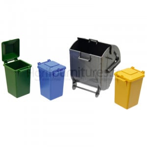 Jeu de poubelles : 3 petites et 1 grande Bruder