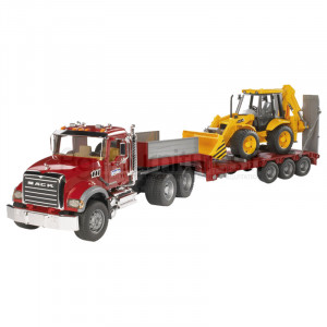 Camion surbaissé et bulldozer Caterpillar MACK Granite Bruder