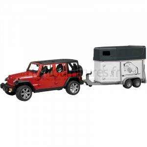 Bruder Jeep Wrangler Unlimited Rubicon avec van et 1 cheval Bruder