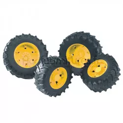 Bruder Jeu de roues jumelées avec jantes jaunes Bruder