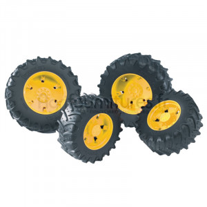 Bruder Jeu de roues jumelées avec jantes jaunes Bruder