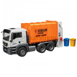 Camion-poubelle chargement arrière (orange) MAN TGS Bruder