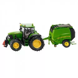 Tracteur avec presse à balles John Deere Siku