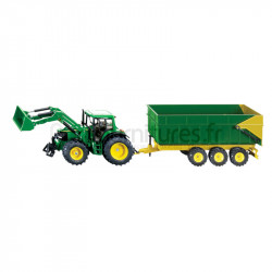 Tracteur avec chargeur frontal et remorque John Deere Siku