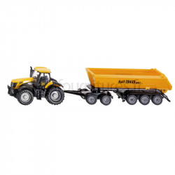 Tracteur avec chargeur avec dolly et benne basculante JCB 8250 Siku
