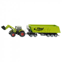 Tracteur avec chargeur frontal, dolly et benne basculante Claas Siku