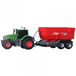 Tracteur à friction, léger, son, remorque Fliegl fonctionnant sur pile, pièces mobiles, long. 41 cm Dickie