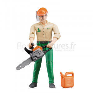 Ouvrier forestier avec accessoires Bruder
