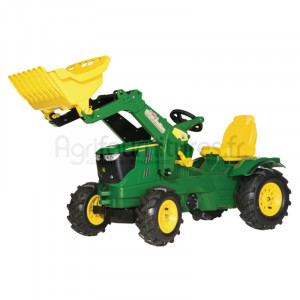 Tracteur avec chargeur frontal et pneumatiques John Deere 6210 R Rolly Toys