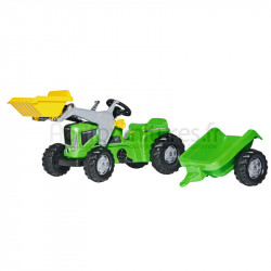 Tracteur avec chargeur frontal et remorque Futura Trac Rolly Toys