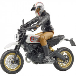 Moto avec pilote Scrambler Ducati Desert Sled Bruder