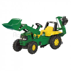 Tractopelle avec chargeur frontal et excavatrice arrière John Deere Rolly Toys