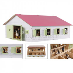 Écurie en bois avec 7 boxes, rose Kids Globe