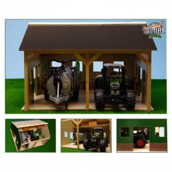 Hangar en bois pour 2 tracteurs Kids Globe