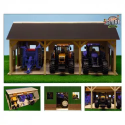 Hangar en bois pour 3 tracteurs Kids Globe