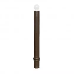 Poteau TPU1300 Viso, mémoire de forme, à sceller - marron - tête boule blanche Ht 1560 - Ø 100 mm