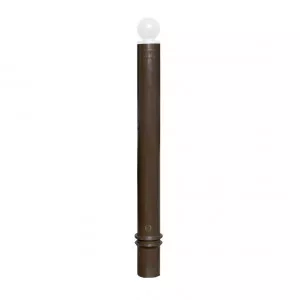 Poteau TPU1300 Viso, mémoire de forme, à sceller - marron - tête boule blanche Ht 1560 - Ø 100 mm