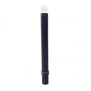 Poteau TPU13000 Viso, mémoire de forme, à sceller - noir - tête boule blanche Ht 1560 - Ø 100 mm