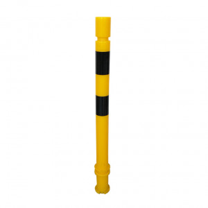 Poteau TPX Viso, mémoire de forme - A sceller - Noir-jaune - Tête cylindrique Ht 1130 - Ø 80 mm