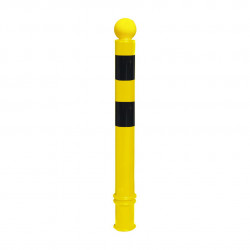 Poteau TPX Viso, mémoire de forme - A sceller - Noir-jaune - Tête boule Ht 1130 - Ø 80 mm