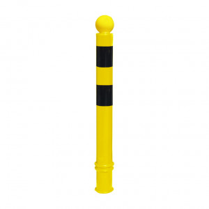 Poteau TPX Viso, mémoire de forme - A sceller - Noir-jaune - Tête boule Ht 1130 - Ø 80 mm