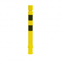 Poteau TPX VIso, mémoire de forme - A sceller - Noir-jaune - tête cylindrique Ht 1130 - Ø 100 mm