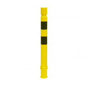 Poteau TPX VIso, mémoire de forme - A sceller - Noir-jaune - tête cylindrique Ht 1130 - Ø 100 mm