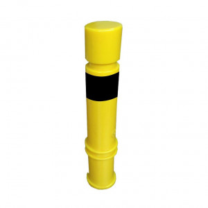 Poteau TPX Viso, mémoire de forme - A sceller - Noir-jaune Ht 400 - Ø 100 mm