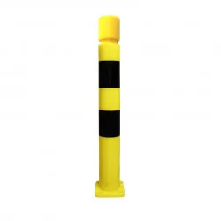 Poteau TPX Viso, mémoire de forme - A fixer - Noir-jaune - Tête cylindrique H 800 - Ø 80 mm