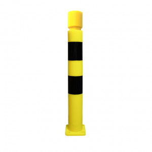 Poteau TPX Viso, mémoire de forme - A fixer - Noir-jaune - Tête cylindrique H 800 - Ø 80 mm