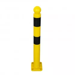 Poteau TPX Viso, mémoire de forme - A fixer - Noir-jaune -Tête boule Ht 800 - Ø 80 mm