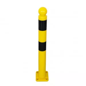 Poteau TPX Viso, mémoire de forme - A fixer - Noir-jaune -Tête boule Ht 800 - Ø 80 mm