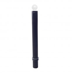 Poteau TPZ Viso, mémoire de forme - A sceller - Noir - Tête boule blanche Ht 1560 - Ø 80 mm
