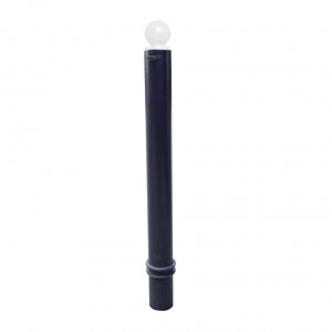 Poteau TPZ Viso, mémoire de forme - A sceller - Noir - Tête boule blanche Ht 1560 - Ø 80 mm