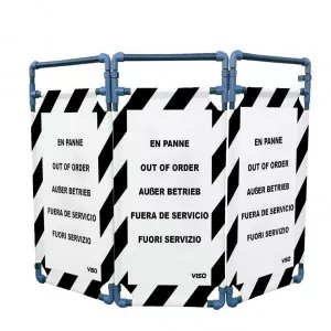 Barrière Travo Viso PVC - 3 vantaux - Logo EN PANNE - Noir L 1700 x H 1000 mm