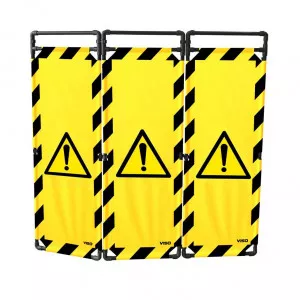 Barrière Travo Viso PVC - 3 vantaux - Logo DANGER - Noir-Jaune L 1700 x H 1800 mm