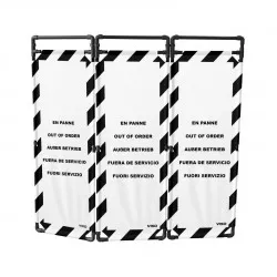 Barrière Travo Viso PVC - 3 vantaux - EN PANNE - Blanc-Noir L 1700 x H 1800 mm
